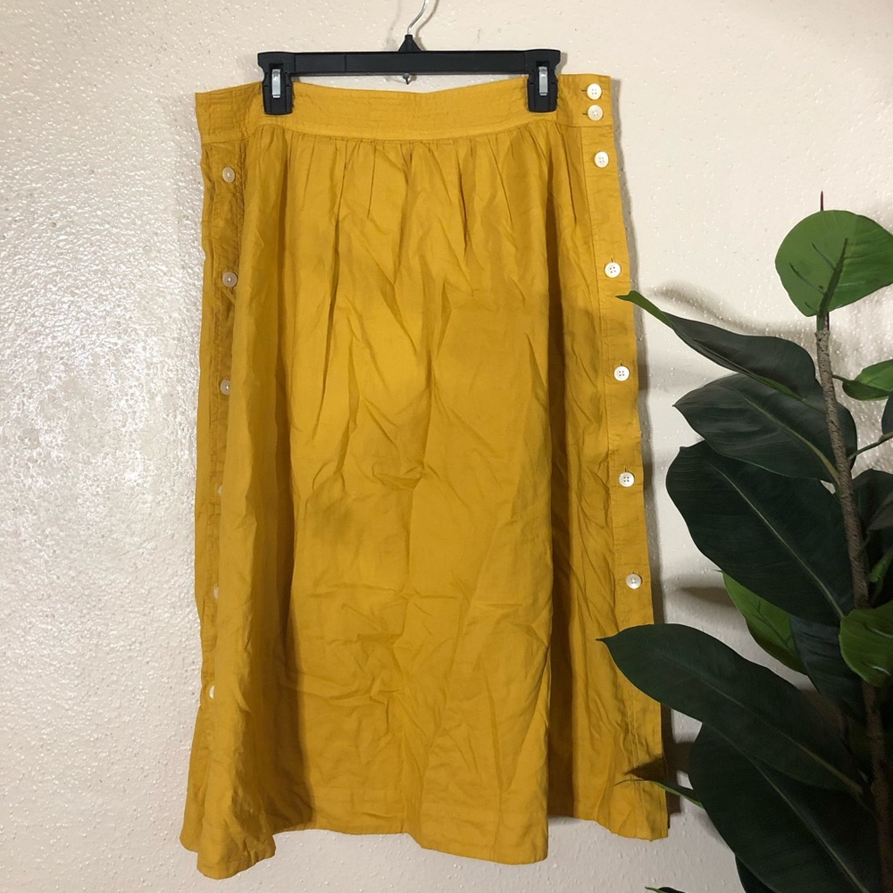 Madewell Mustard Yellow Midi Skirt